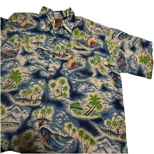 Pineapple Connection‎ Hawaiian Shirt Mens Size XL Rayon Surfing Sailing Playing